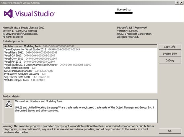 Microsoft Visual Studio Ultimate 2012